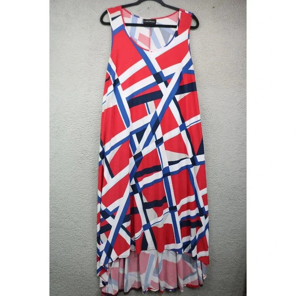 Lane Bryant Sleeveless Geometric Maxi Dress-Size 14/16-Hi-Lo - Picture 1 of 7
